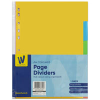 Works Essentials A4 Dividers: Pack of 5