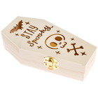Die Cut Stay Spooky Wooden Coffin image number 1