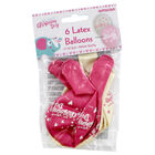 Pink Christening Day Latex Balloons - 6 Pack image number 2