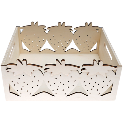 Wooden Strawberry Crate: 29.6 x 25.6 x 12.8cm image number 3