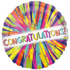 18 Inch Congratulations Paintburst Helium Balloon image number 1