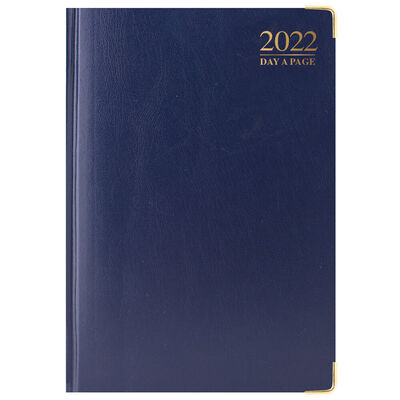 A4 Blue Padded 2022 Day a Page Diary image number 1