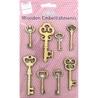 Wooden Key Embellishments - 8 Pack image number 1