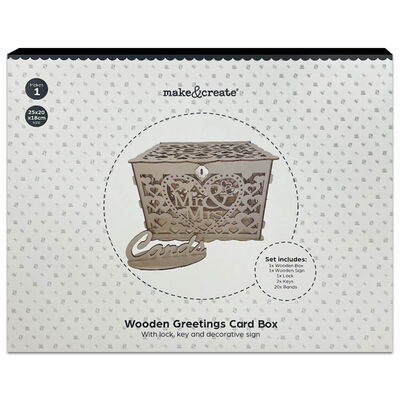 Wooden Wedding Greeting Card Box image number 1