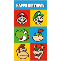 Super Mario Sticker Birthday Card