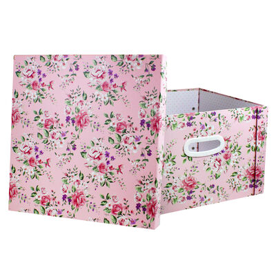 Light Pink Floral Collapsible Storage Box image number 2