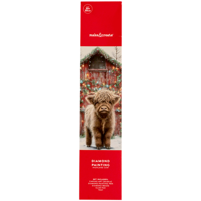 Christmas Diamond Art Kit: Highland Cow image number 1