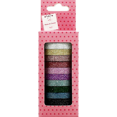 10 Thin Glitter Tapes - 3m image number 1