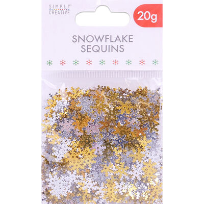 Gold and Silver Snowflake Sequins image number 1