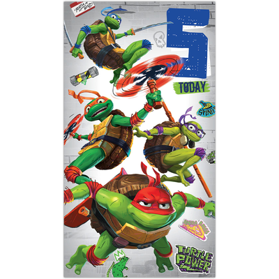 Ninja Turtles Age 5 Birthday Card image number 1