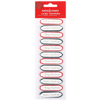 Festive Greetings Card Toppers: Pack of 12