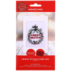 Merry Christmas Cross Stitch Card Set image number 1