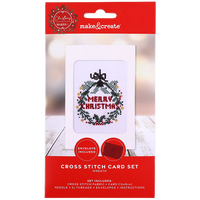 Merry Christmas Cross Stitch Card Set