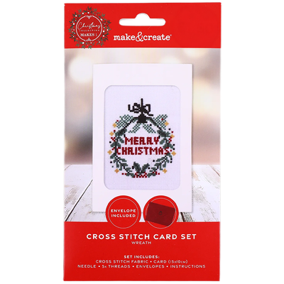 Merry Christmas Cross Stitch Card Set image number 1