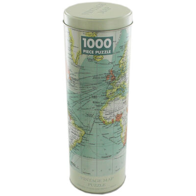 Tin Capsule Vintage Map 1000 Piece Jigsaw Puzzle image number 1