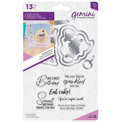 Gemini Shaker Card Stamp and Die Set - Sweet Birthday image number 1