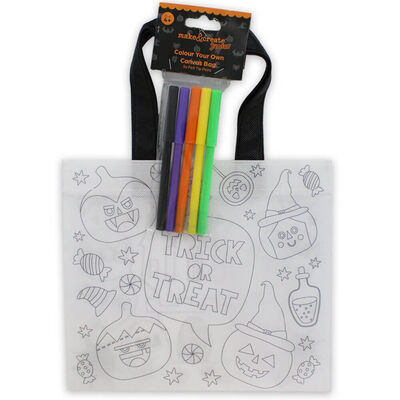 Colour Your Own Halloween Canvas Bag: Assorted From 1.00 GBP | The Works