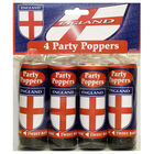 England Party Poppers: Pack of 4 image number 1