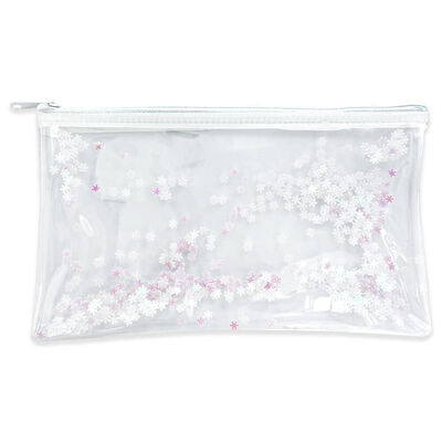 Jotz! White & Silver Moving Glitter Pencil Case image number 1