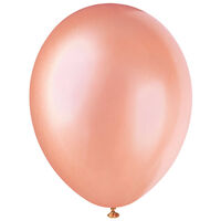 Rose Gold Pearlised Latex Balloons: Pack of 8