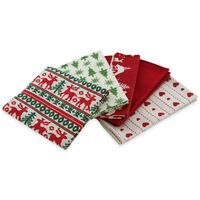 Christmas Print Fat Quarters: Pack of 5