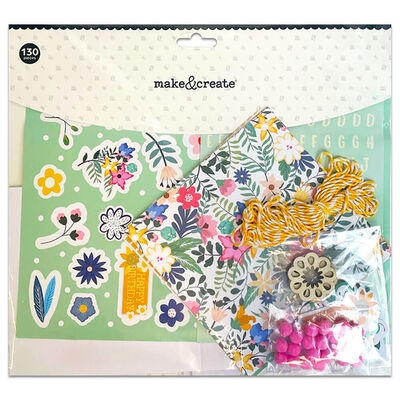 Spring Florals Paper Craft Kit: 130 Piece Set image number 1
