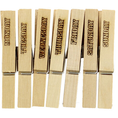 Days of the Week Wooden Pegs - 7 Pack image number 2