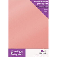 Crafters Companion Glitter Card 10 Sheet Pack - Rose Gold
