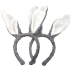 Faux Fur Grey Bunny Ears Headband Bundle image number 1