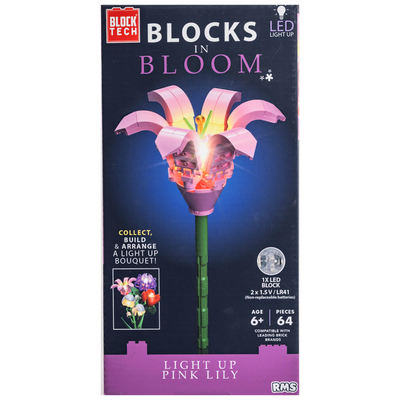 Block Tech Light Up Flower Pink Lily Set image number 1
