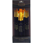 Boldmere Round & Flat Gold Taklon Brush Set: Pack of 10 image number 1