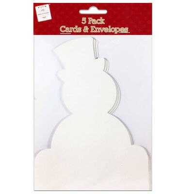 Snowman Cards And Envelopes: Pack of 5 image number 1