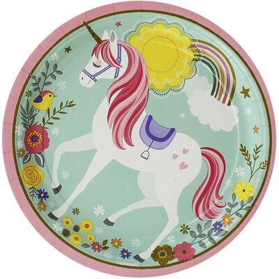 Magical Unicorn Paper Plates - 8 Pack image number 1