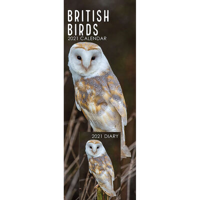 British Birds 2021 Slim Calendar and Diary Set image number 1