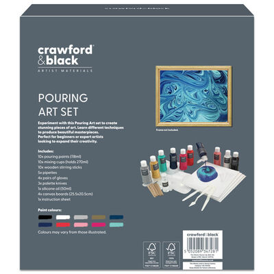 Crawford & Black Paint Pouring Art Set: 47 Piece Set image number 3