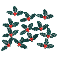 Felt Holly Embellishments: Pack of 12