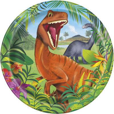 Dinosaur Paper Plates - 8 Pack image number 1