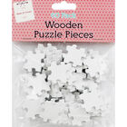 60 Wooden Puzzle Pieces - White image number 1
