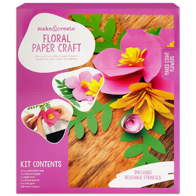 Floral Paper Craft Kit - Arts & Crafts Supplies From The Works