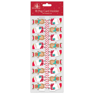 18 Peg Christmas Card Holder: Assorted image number 1