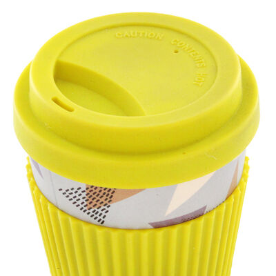 Retro Diamond Bamboo Eco Travel Mug image number 3