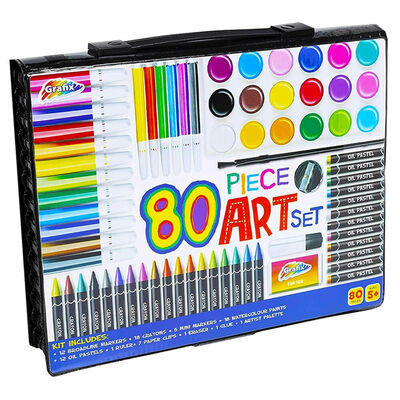 Grafix 80 Piece Children&rsquo;s Art Set image number 1