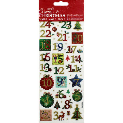 Holly Advent Numbers Christmas Stickers image number 1