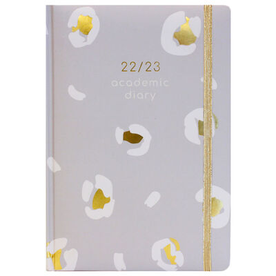 A5 Padded Leopard Print 2022-2023 Week to View Academic Diary image number 1