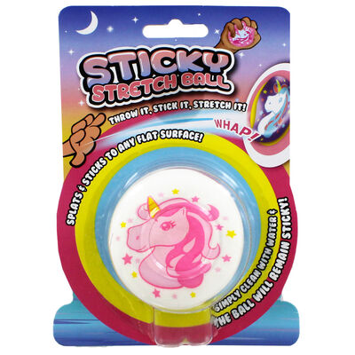 White Unicorn Sticky Stretch Ball image number 1