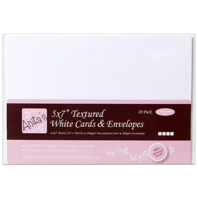 Anita's Textured White Cards & Envelopes: Pack of 20 image number 1