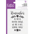 Crafters Companion Clear Acrylic Stamp - Remember image number 1