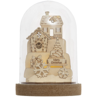 Christmas Light Up Wooden Snowglobe