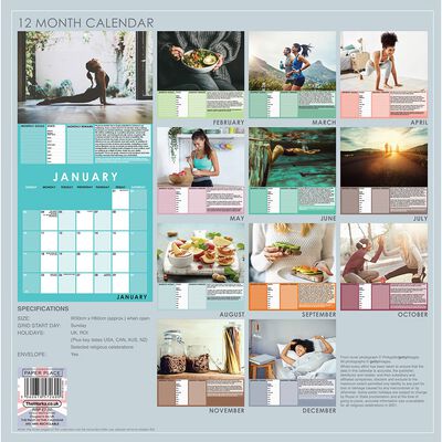 2021 Calendar Health And Fitness The Works