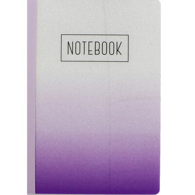 A5 Ombre Silver Lilac Glitter Lined Notebook image number 1